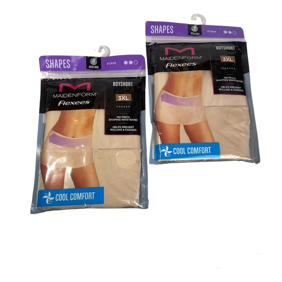 3XL Maidenform Flexees Boyshort Shapes w/Cool comfort New in package-bundle of 2 - Picture 1 of 4